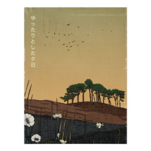 Póster O pôr do sol relaxante da noite