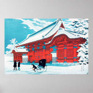 Poster O Portão Vermelho de Hongo na Neve (1926) - Shotei
