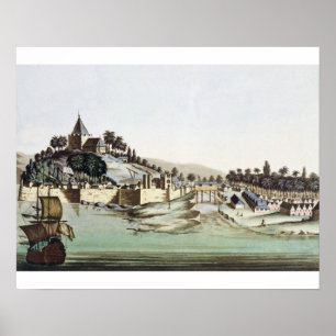 Póster O porto e a cidade de Malacca, Malaysia,