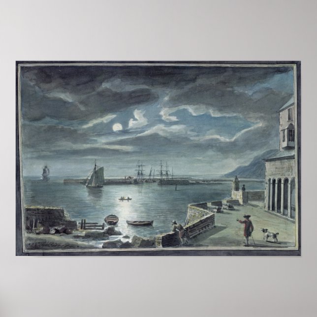 Póster O Porto e o Cobb, Lyme Regis por Lua (Frente)