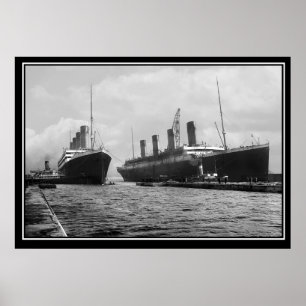 Poster O pôster da série Titanic Olympic e Titanic