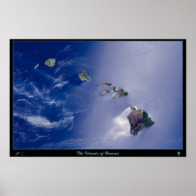 Póster O pôster de satélite das Ilhas do Havaí (Frente)