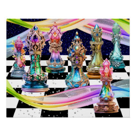 Póster O Poster do jogo de xadrez