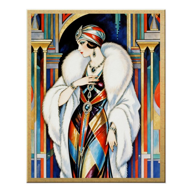 Póster O pôster Glamour e Opulência. (Frente)