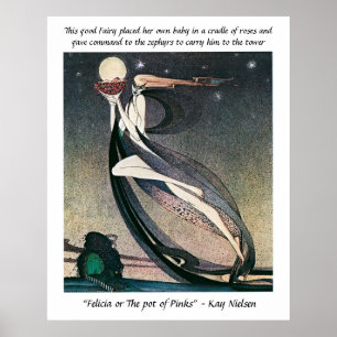 Poster O pote de Pinks vintage conto de fadas Kay Nielsen