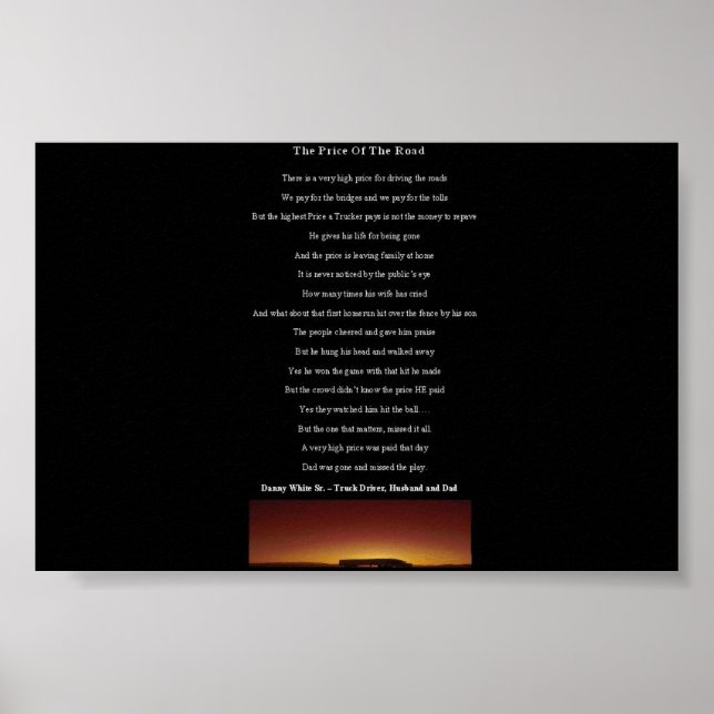 Póster O Preço Da Estrada (Frente)