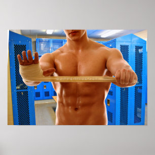 Poster O presente de orgulho gay de homem muscular artís