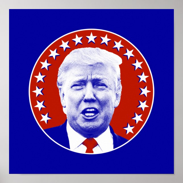 Poster O Presidente Donald Trump em Vermelho (Frente)
