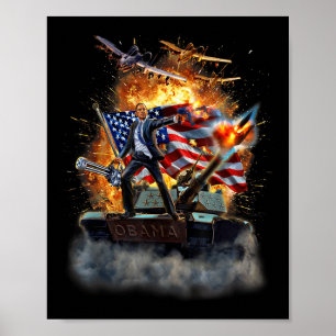 Poster , o Presidente dos Estados Unidos Barack Obama e a