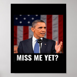 Poster O Presidente Obama E O Presente Engraçado Da Bande