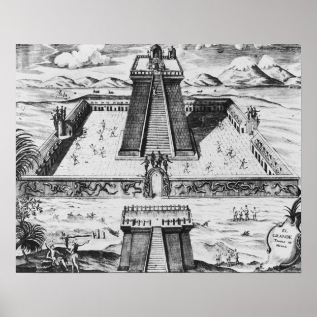 Póster O Presidente Templo em Tenochtitlan (Frente)