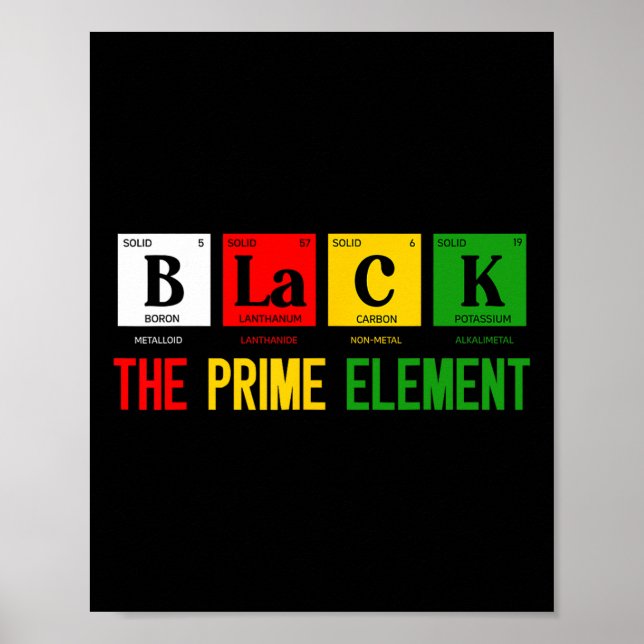 Poster O Preto O Elemento Primário Mês da História Negra  (Frente)