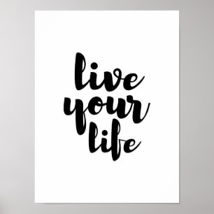 Póster O preto vive sua arte das citações da vida