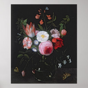 Póster O primavera floresce em um vaso de vidro, século