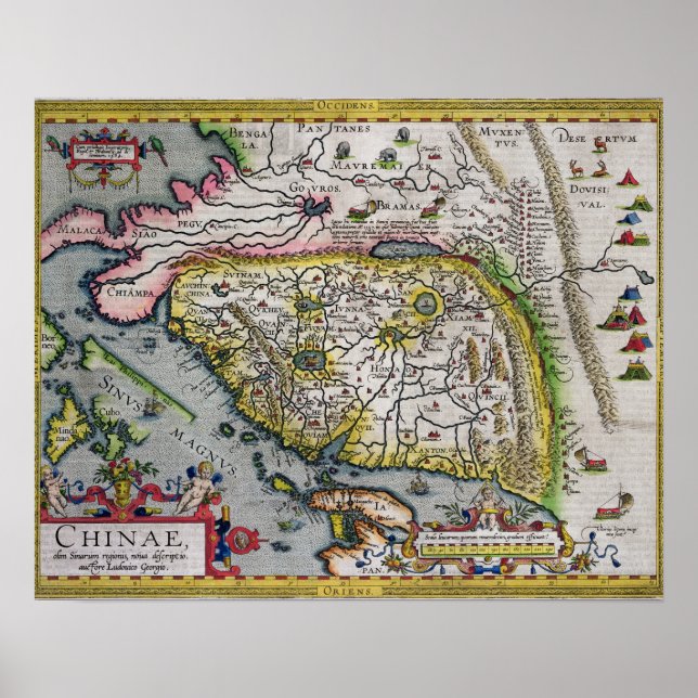 Poster O Primeiro Atlas Ocidental na China | 1584 (Frente)