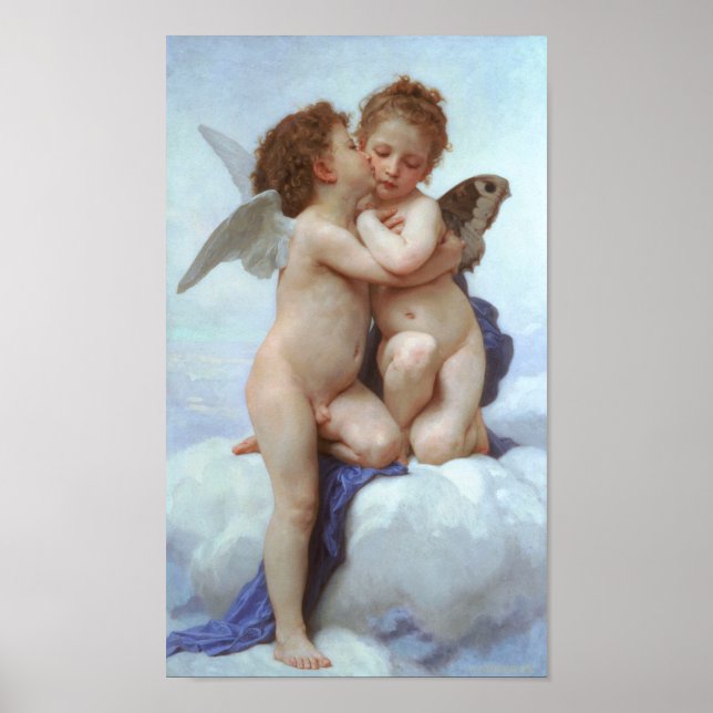 Poster O primeiro beijo, amor e psyche, Bouguereau (Frente)
