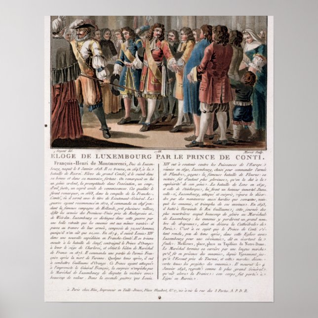Poster O Príncipe de Conti (1664-1709) elogia o Duque (Frente)