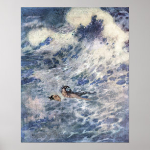 Póster O Príncipe e a Sereia por Edmund Dulac