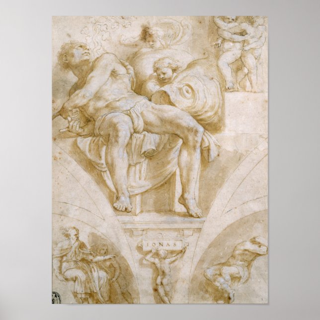 Póster O Profeta Jonah e Dois Lunettes Destruídos (Frente)