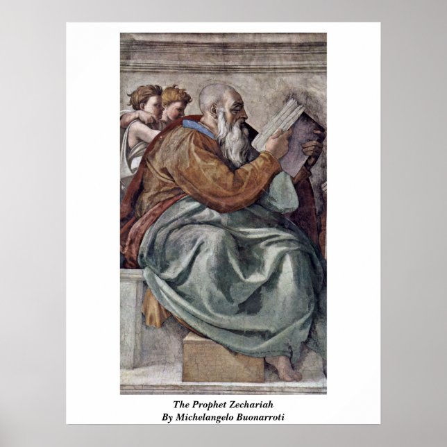 Póster O Profeta Zechariah De Michelangelo Buonarroti (Frente)