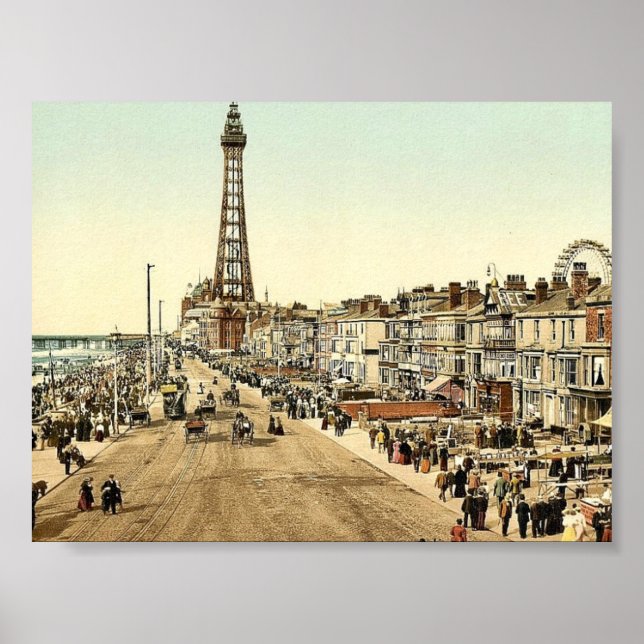Póster O Promenade, Blackpool, o clássico Photochr da Ing (Frente)