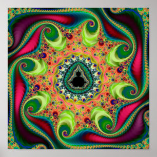 Poster O psicodélico colorido Mandelbrot estabeleceu frac