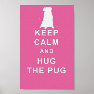 POSTER O PUG MANTEM O ABRAÇO CALMO O ANIVERSÁRIO DO