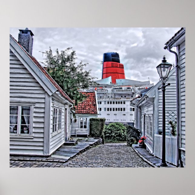Póster O QE2 em Stavanger (Frente)