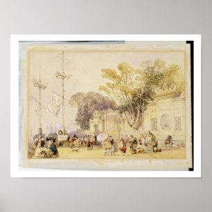 Póster O quadrado da vila na baía de Hong Kong, chapeia 