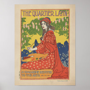 Poster O Quartier Latino 1890 Revista Vintage