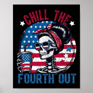 Poster O Quarto Esqueleto Engraçado de Julho Patriótico