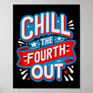 Poster O Quarto Fora Retro 4 de Julho Patriótico Mulheres