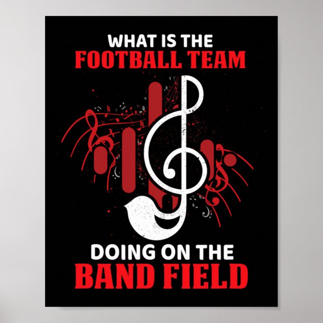Poster O que a equipe de futebol está fazendo no campo da (Frente)