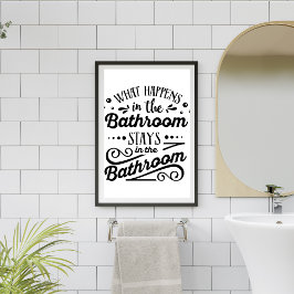 Poster O que acontece na casa de banho de sinais engraçad