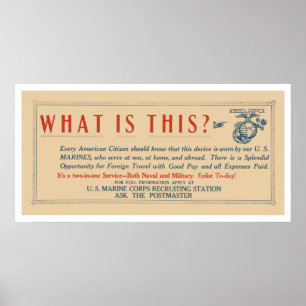 Poster O que é os fuzileiros navais Este-E.U.