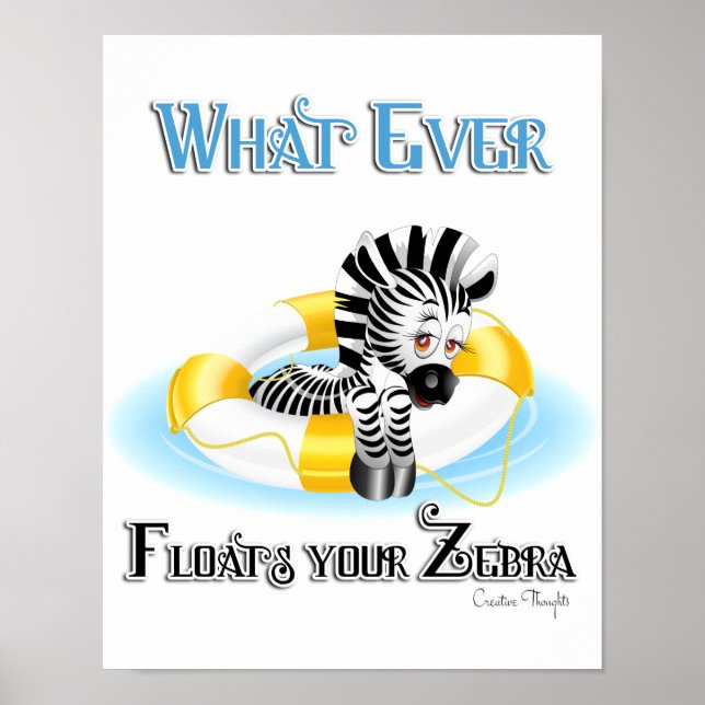 Póster O que flutuar no seu zebra 3 (Frente)