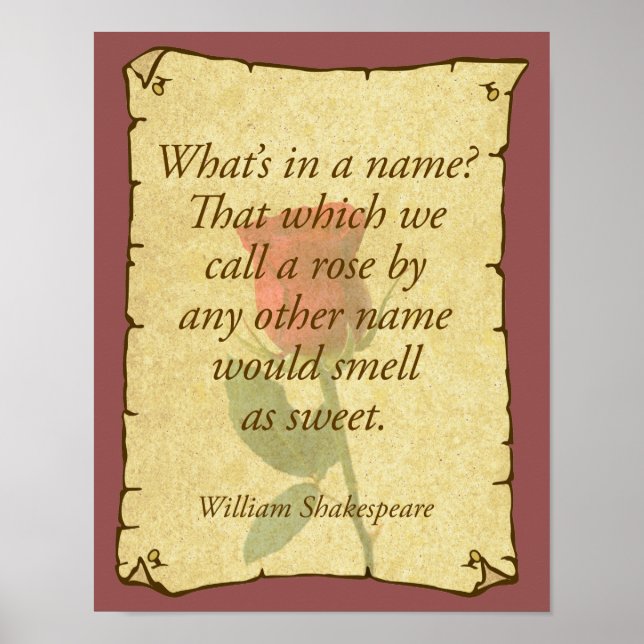 Poster O que há em um nome? Rosas? (Frente)