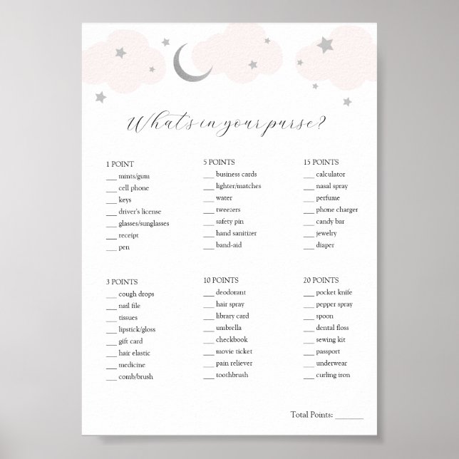 Poster O que há no seu jogo de Chá de fraldas (Frente)