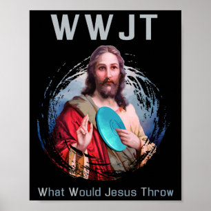 Poster O Que Jesus Jogaria Um Disco Engraçado Golf Para M