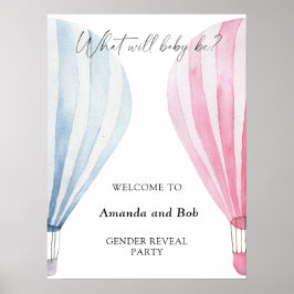 Poster O que o bebê vai ser o gênero revelar bem-vindo