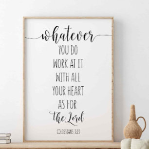 Poster O que quer que você faça, Colossianos 3:23