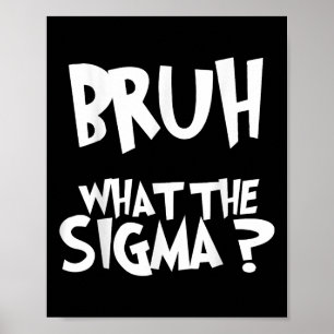 Poster O Que Sigma Bruh Funny Kids Adolescente Memória Jo