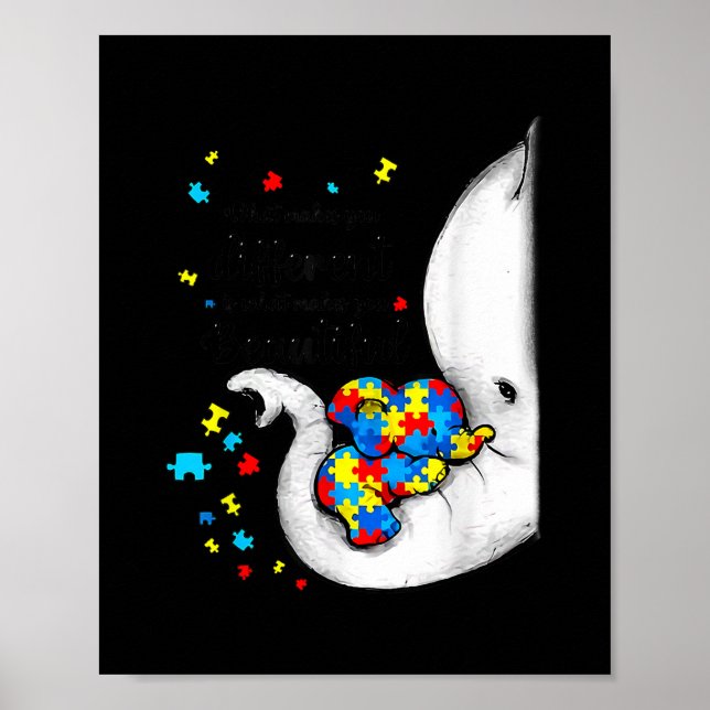 Poster O Que Te Faz Diferente Elefante Mãe Autismo (Frente)