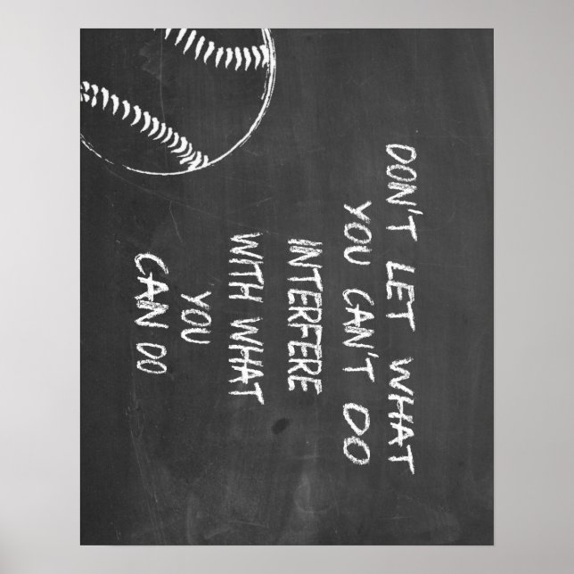 Póster O Que Você Pode Fazer Baseball Motivacional (Frente)