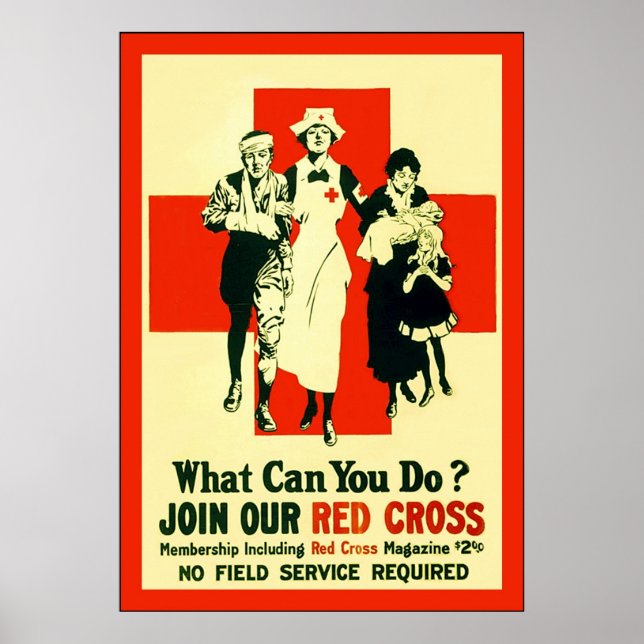 Póster O Que Você Pode Fazer? ~ Enfermeiro Vintage ~ WW1 (Frente)