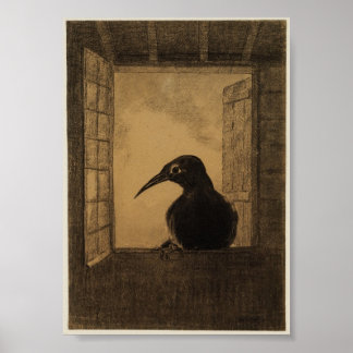 Poster O Raven (Redon 1882)