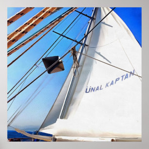 Póster O Realista Ajusta A Arte Náutica Das Velas