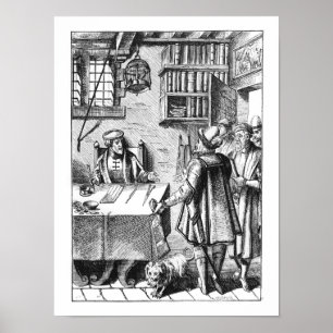 Póster O receptor dos impostos, após um woodcut 'no uso