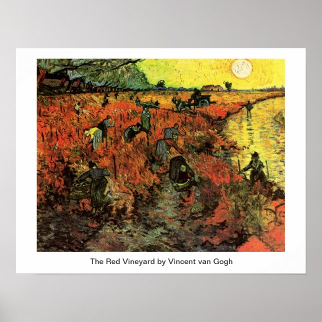 Poster O Red Vineyard de Vincent van Gogh. (Frente)