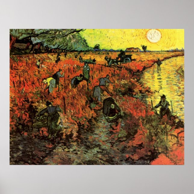 Poster O Red Vineyard de Vincent van Gogh. (Frente)